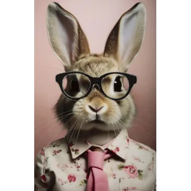 MALOWANY OBRAZ NA PÓŁNIE LACCATO BUNNY Z RAMĄ 62,5 2,8 62,5 cm